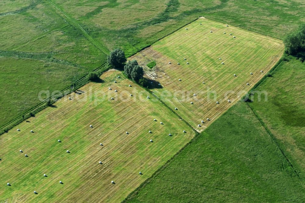 Teldau from above - Structures of a field landscape in Teldau in the state Mecklenburg - Western Pomerania