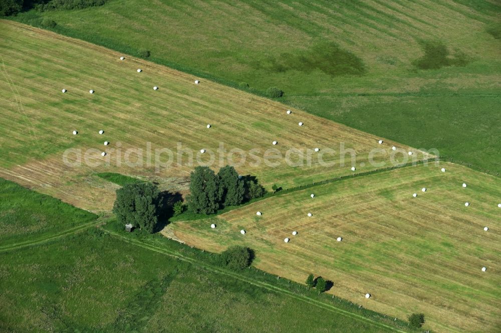 Aerial image Teldau - Structures of a field landscape in Teldau in the state Mecklenburg - Western Pomerania