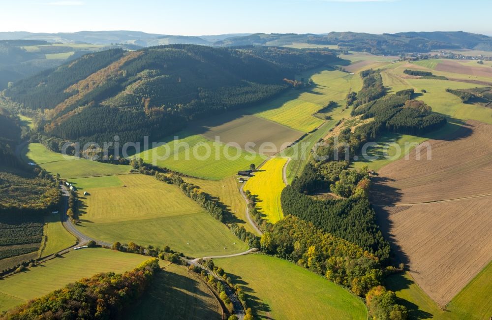 Visbeck from the bird's eye view: Structures of a field landscape in Visbeck in the state North Rhine-Westphalia