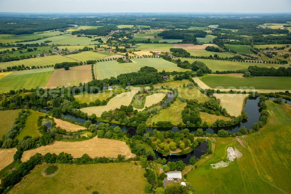 Aerial photograph Werne - Structures of a field landscape in Werne in the state North Rhine-Westphalia