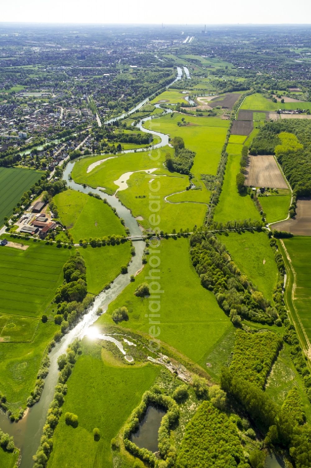 Aerial photograph Hamm - Structures of a field landscape in Werne in the state North Rhine-Westphalia