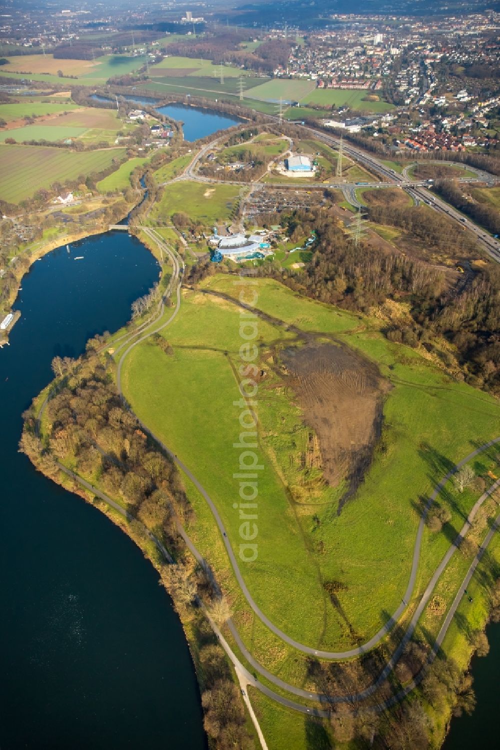 Witten from above - Structures of a field landscape in Witten in the state North Rhine-Westphalia