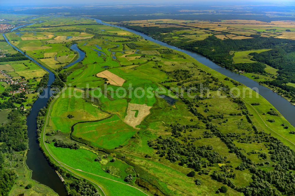 Zützen from above - Structures of a field landscape in Zützen in the state Brandenburg, Germany