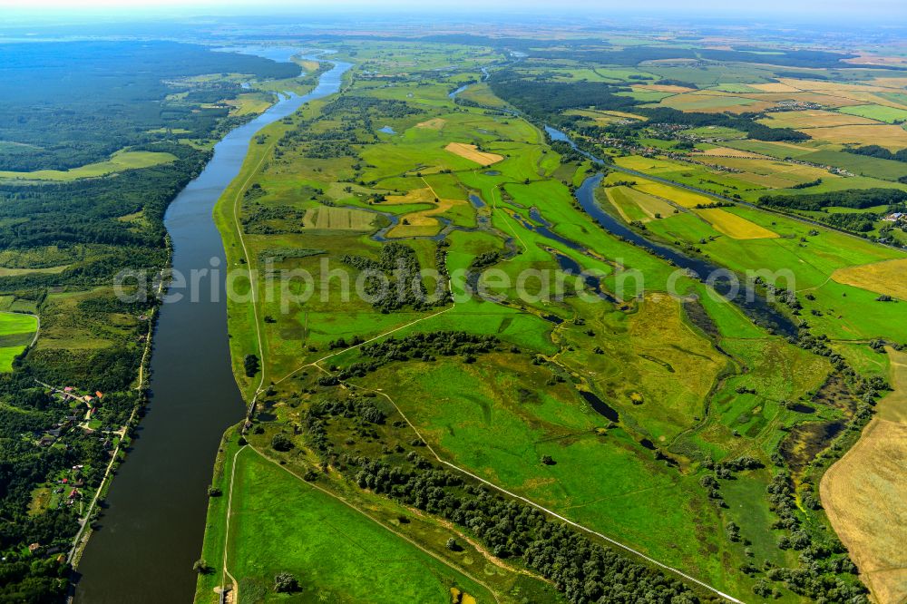 Aerial image Zützen - Structures of a field landscape in Zützen in the state Brandenburg, Germany