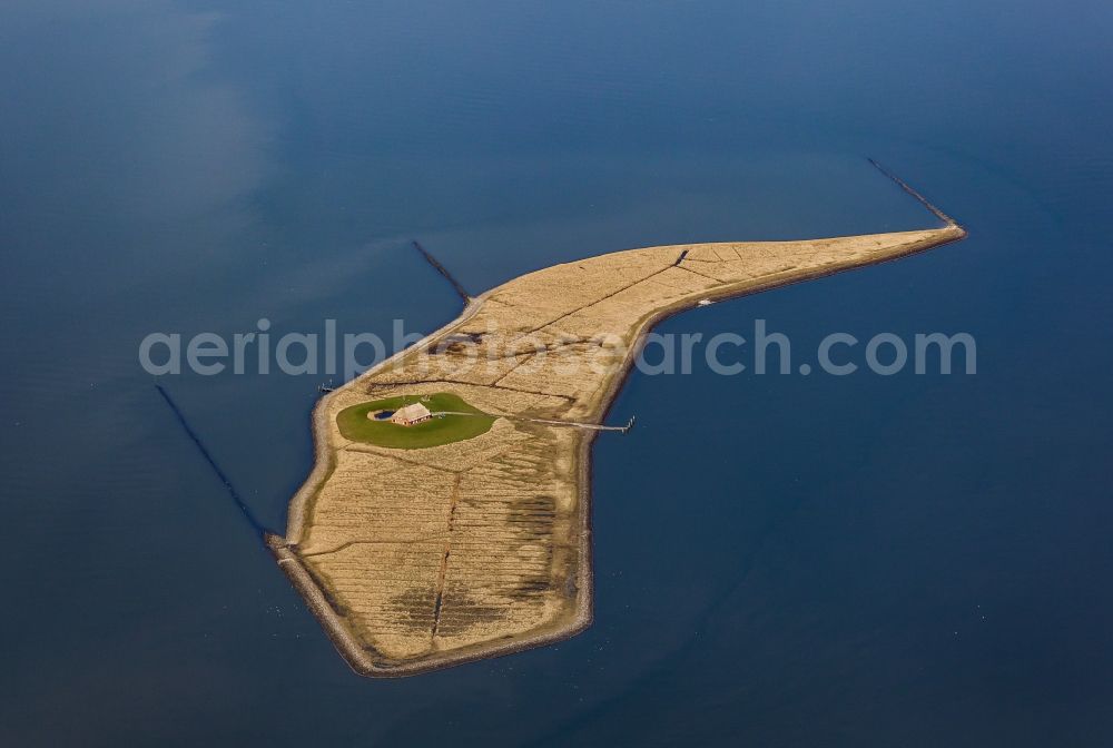 Habel from the bird's eye view: Green space structures a Hallig Landscape in Habel in the state Schleswig-Holstein, Germany