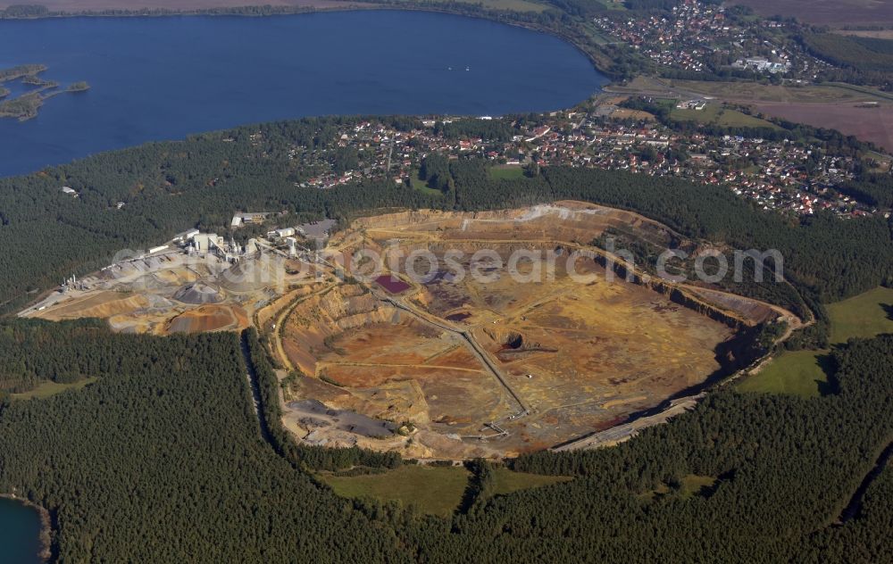 Senftenberg from the bird's eye view: Site and Terrain of overburden surfaces opencast mining Grosskoschen in Senftenberg in the state Brandenburg, Germany