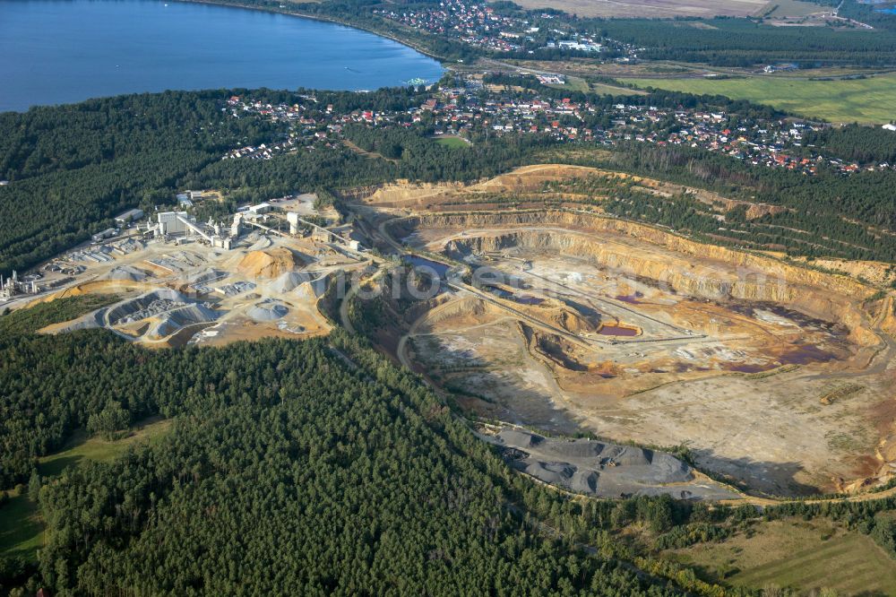 Aerial photograph Senftenberg - Site and Terrain of overburden surfaces opencast mining Grosskoschen in Senftenberg in the state Brandenburg, Germany