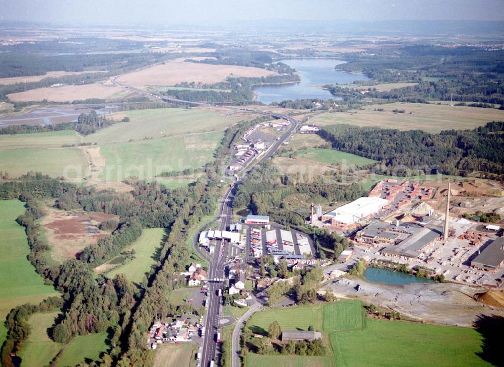 Rehau ( Bayern ) from the bird's eye view: 30.09.2002 Grenzübergang Rehau ( Bayern )