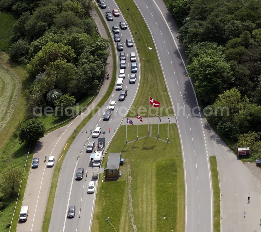 Krusau from above - Border control in Krusau in South Denmark, Denmark