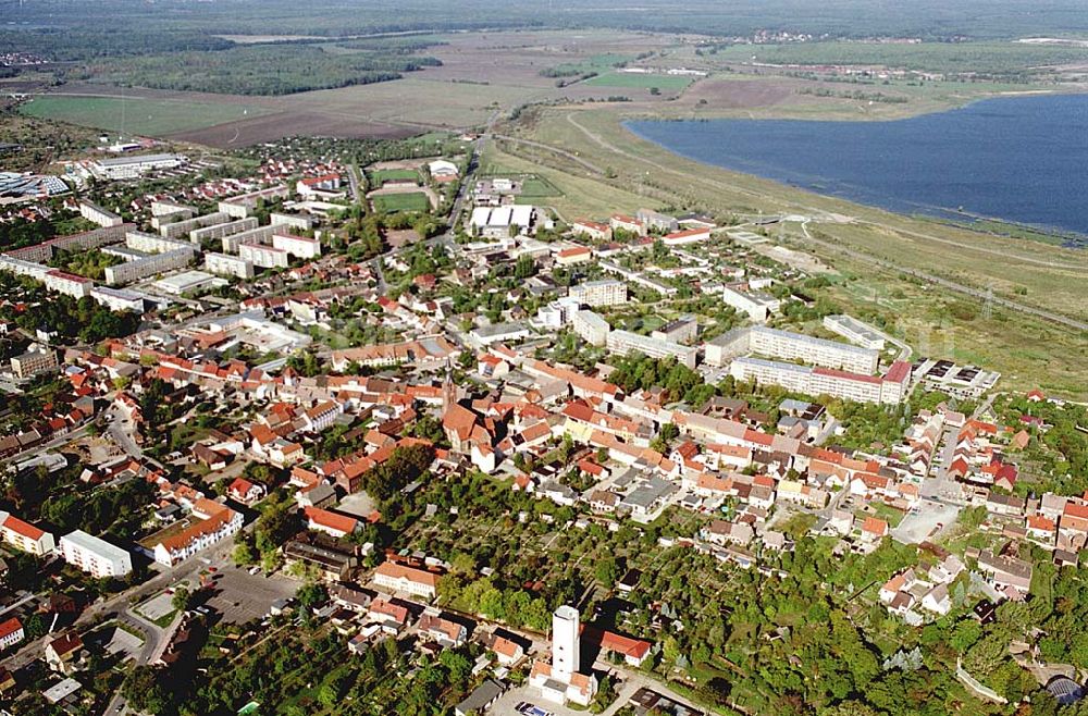 Aerial image Gräfenhainichen/ Sachsen-Anhalt - Blick auf die Stadt am Naturpark Dübener Heide