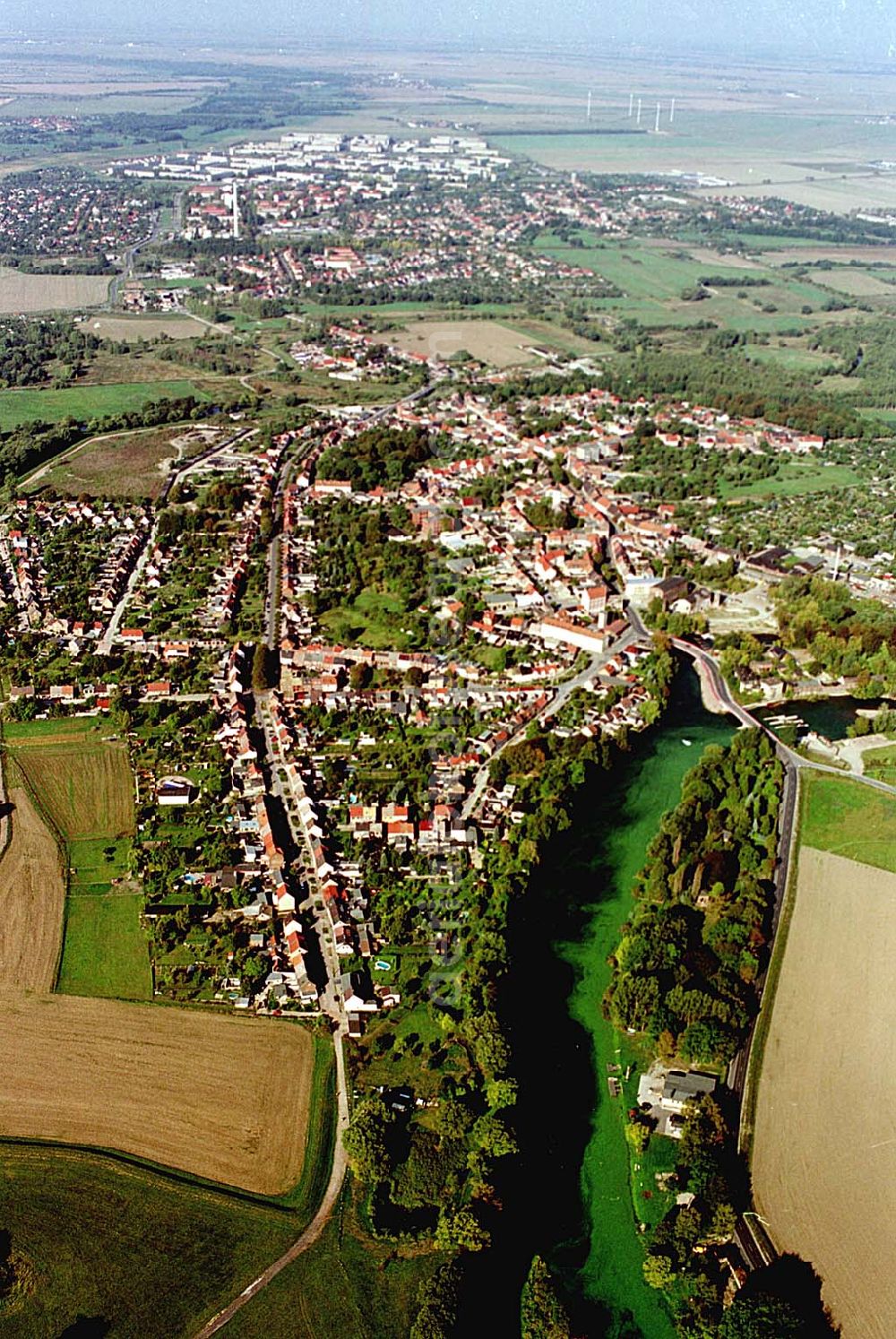 Aerial photograph Gräfenhainichen/ Sachsen-Anhalt - Blick auf die Stadt am Naturpark Dübener Heide