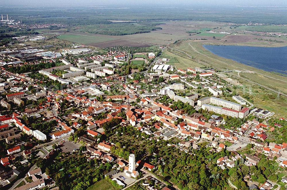 Gräfenhainichen/ Sachsen-Anhalt from the bird's eye view: Blick auf die Stadt am Naturpark Dübener Heide