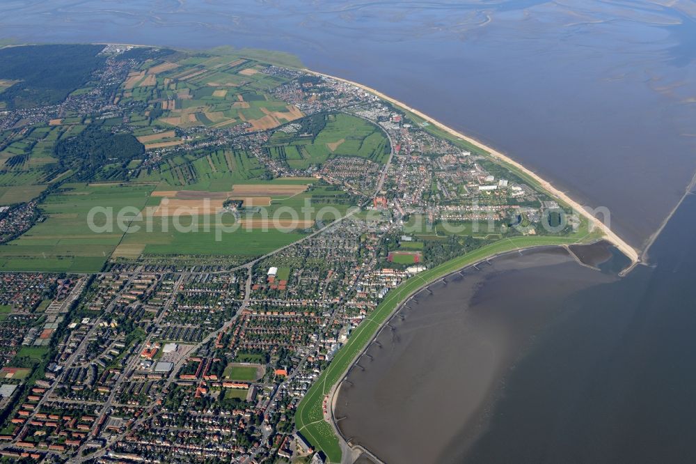 Aerial image Cuxhaven - The Grimmershoern bay with pond in Doese in Lower Saxony