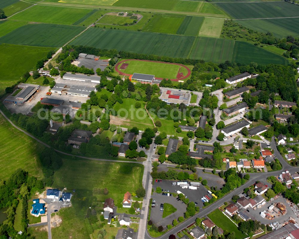 Aerial photograph Alsfeld - Green colored tennis sports complex in Alsfeld in the state Hesse, Germany