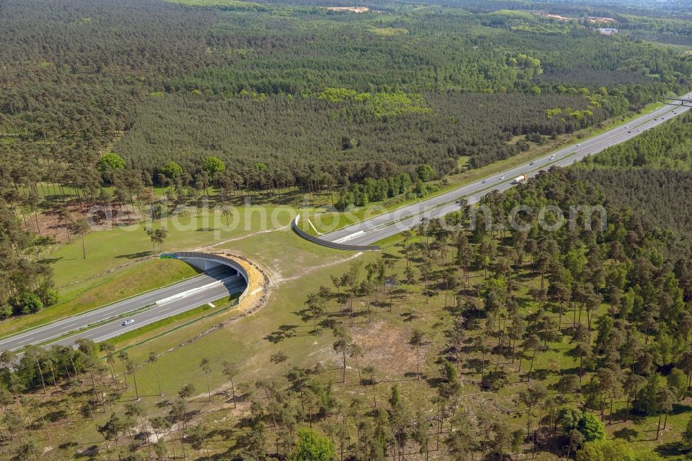 Aerial image Schermbeck - Green bridge over the A31 at Schermbeck in the state of North Rhine-Westphalia. Client is the Agency of Roads NRW