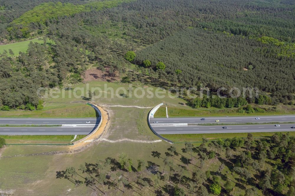 Aerial photograph Schermbeck - Green bridge over the A31 at Schermbeck in the state of North Rhine-Westphalia. Client is the Agency of Roads NRW