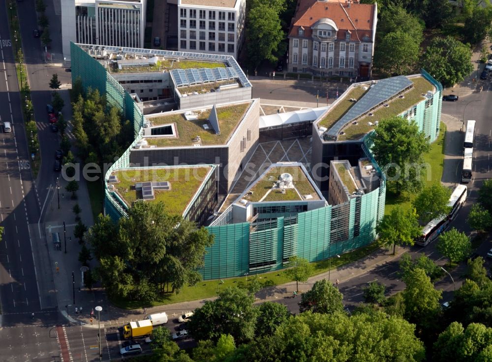 Berlin from above - Green building's facade of the Nordic Embassies in Berlin Tiergarten