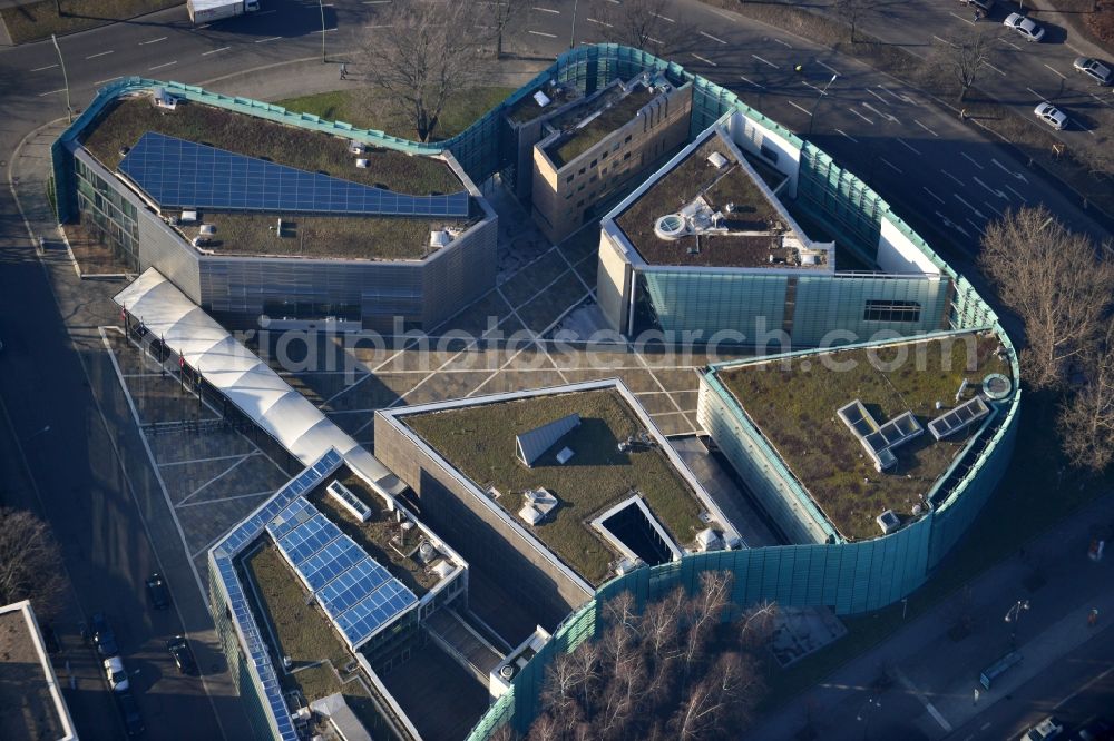 Aerial image Berlin - Green building's facade of the Nordic Embassies in Berlin Tiergarten