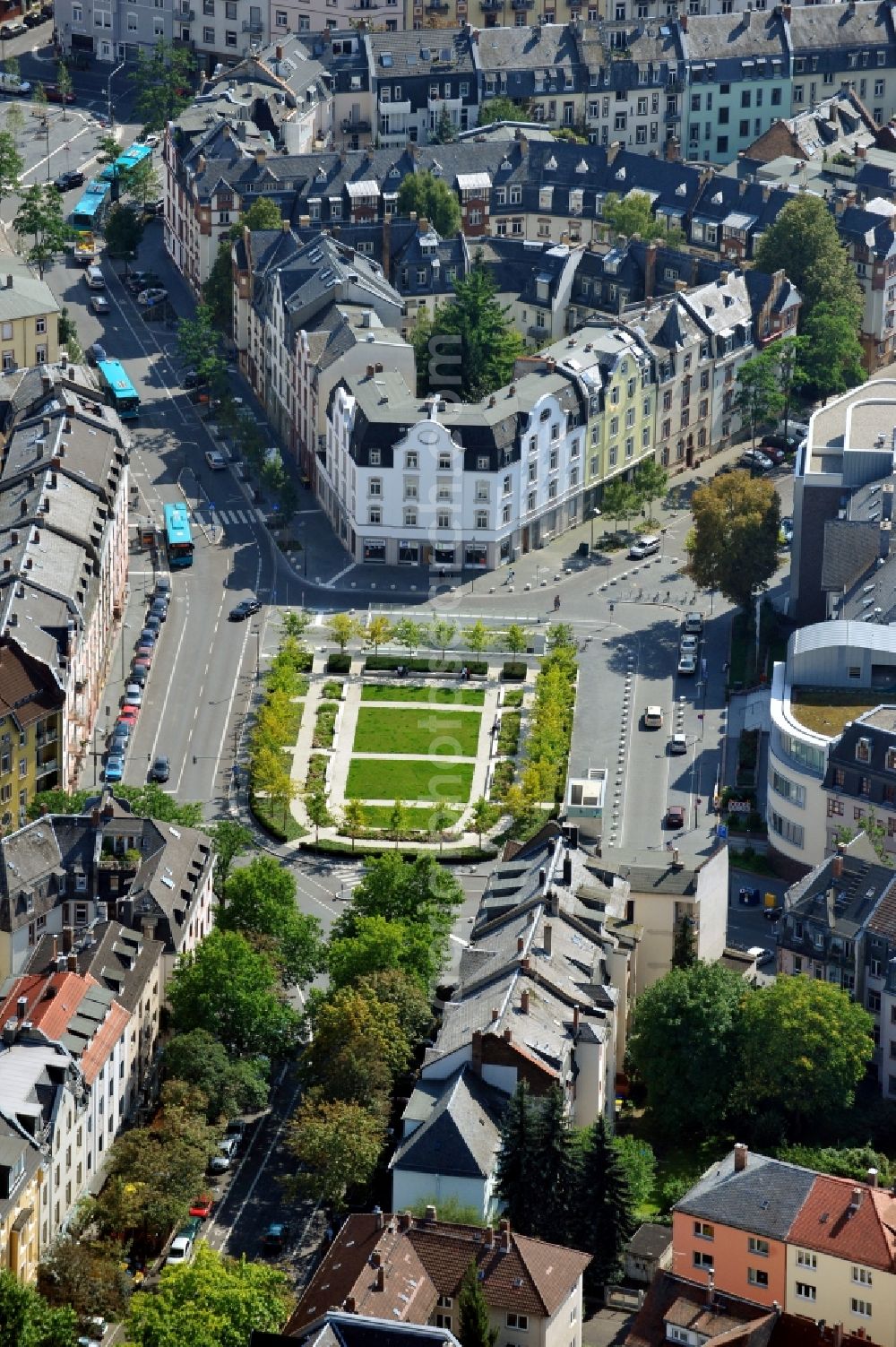 Frankfurt am Main from the bird's eye view: View of grassed area in Frankfurt in the state Hesse