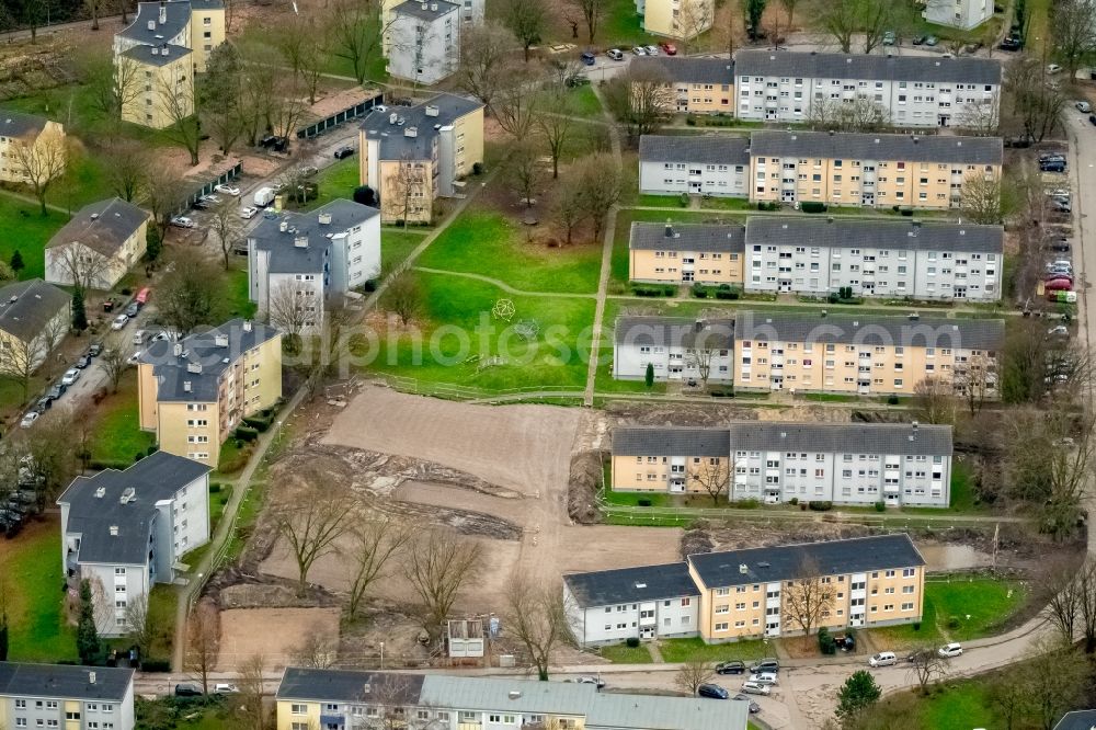 Aerial image Hamm - Residential area of the multi-family house settlement Schottschleife in the district Hamm-Norden in Hamm in the state North Rhine-Westphalia, Germany