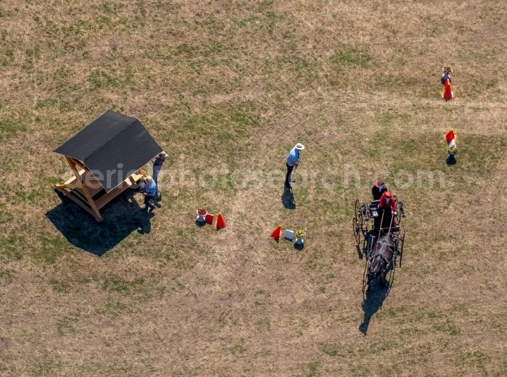 Vadrup from above - Great driving tournament of the riding club Gustav Rau in Vadrup in the state North Rhine-Westphalia, Germany