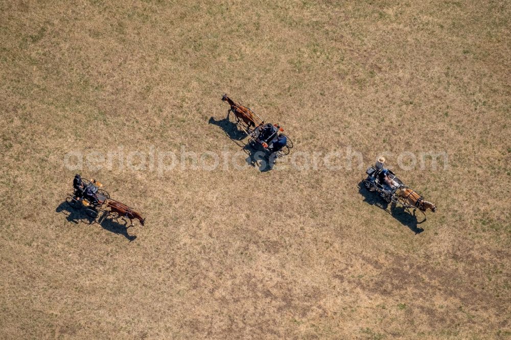 Vadrup from the bird's eye view: Great driving tournament of the riding club Gustav Rau in Vadrup in the state North Rhine-Westphalia, Germany