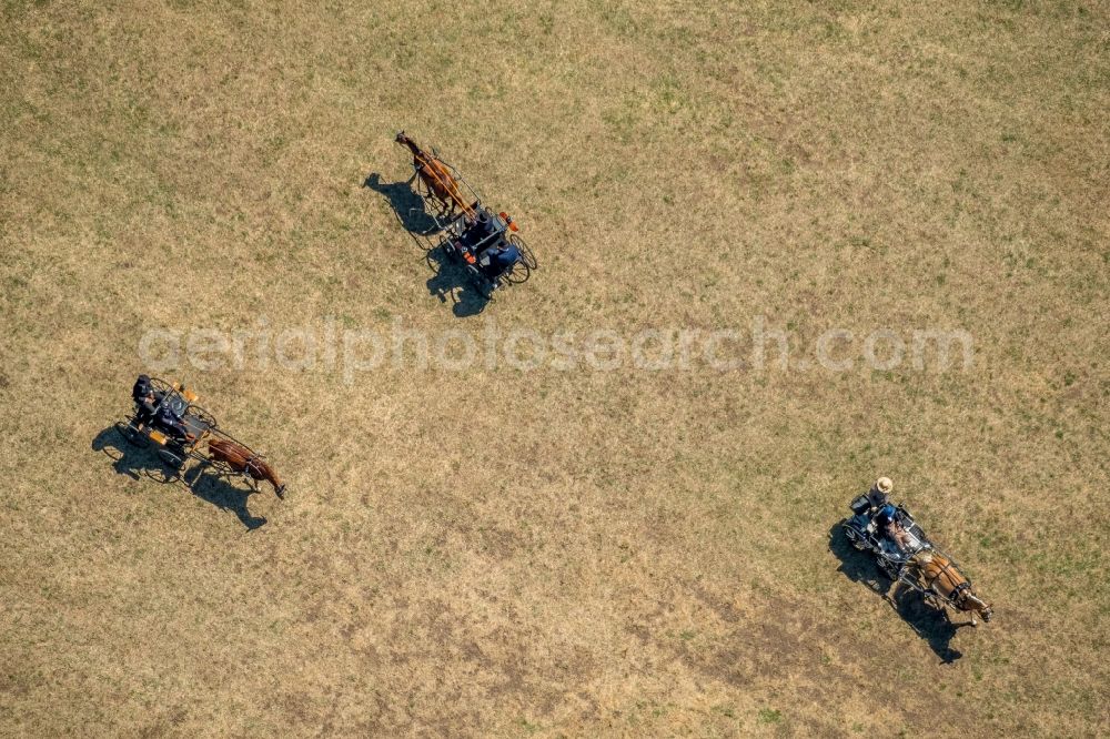 Aerial image Vadrup - Great driving tournament of the riding club Gustav Rau in Vadrup in the state North Rhine-Westphalia, Germany