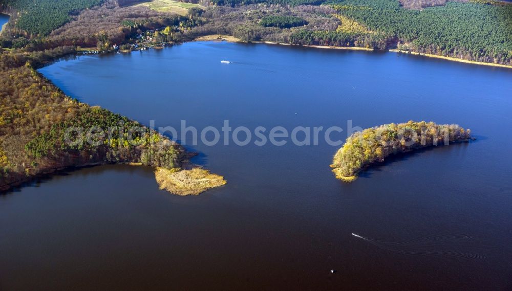 Aerial photograph Rheinsberg - View of the lake Grosser Rheinsberger See near Rheinsberg in the state Brandenburg