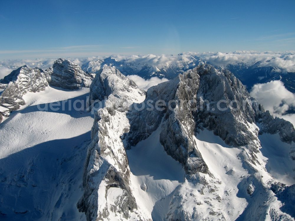 Aerial image Zell am See - Grossglockner in winter in Zell am See Austria