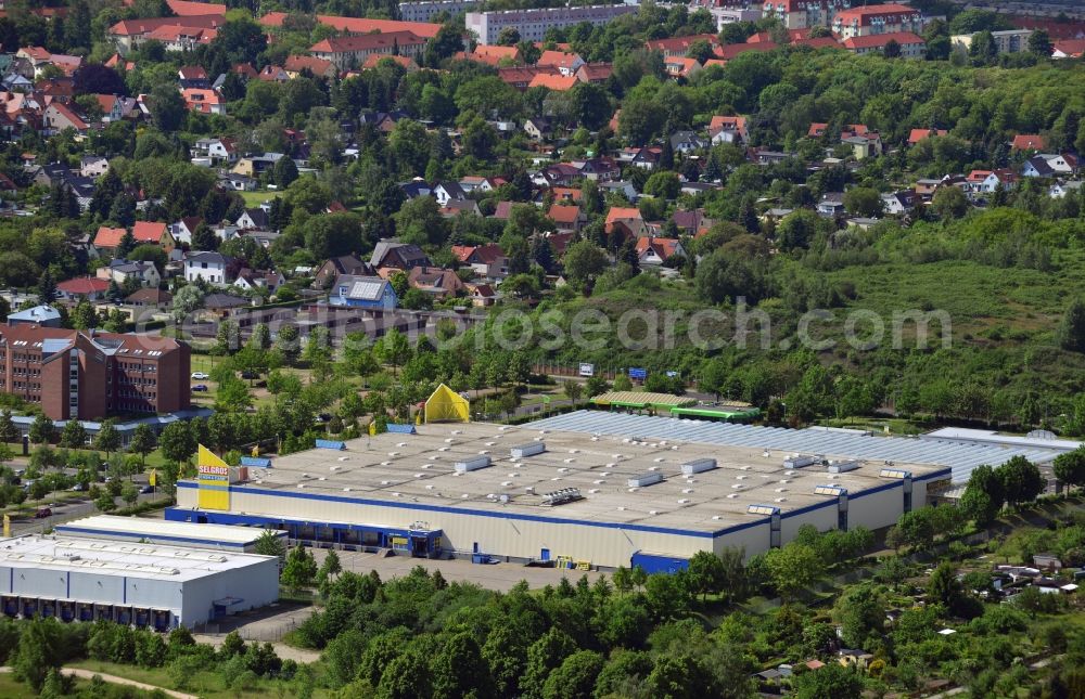 Magdeburg from above - View of the central market Selgros Cash & Carry in Magdeburg in the state of Saxony-Anhalt