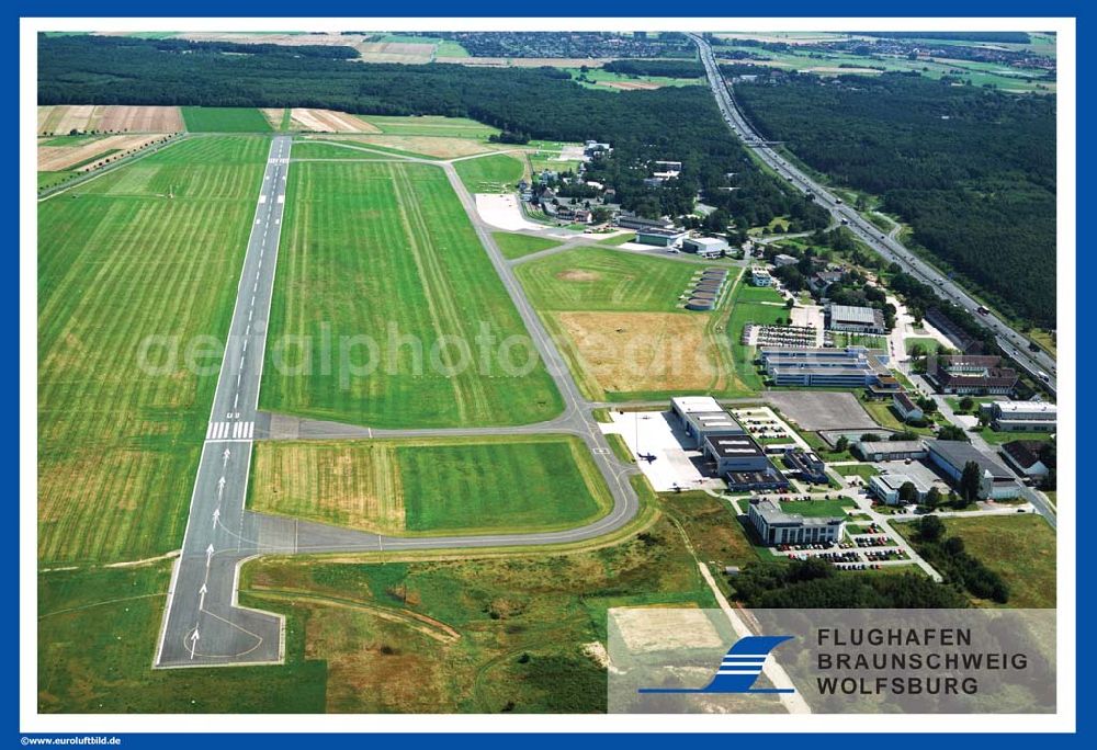 Aerial image Braunschweig - Großposter mit Blick auf den Flughafen Braunschweig-Wolfsburg von Westen her.