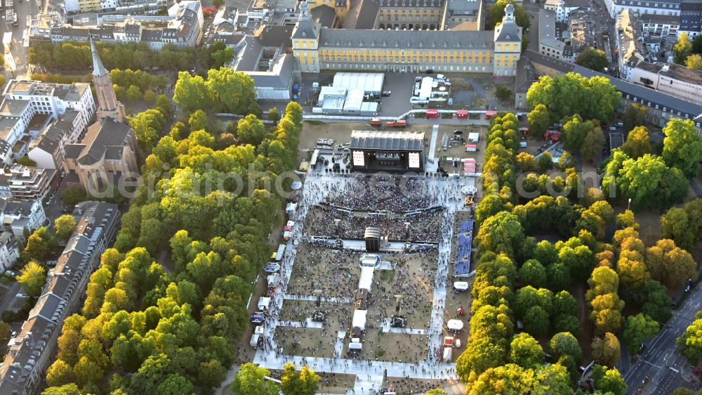 Bonn from above - Big event on the Hofgartenwiese Bonn in the state North Rhine-Westphalia, Germany