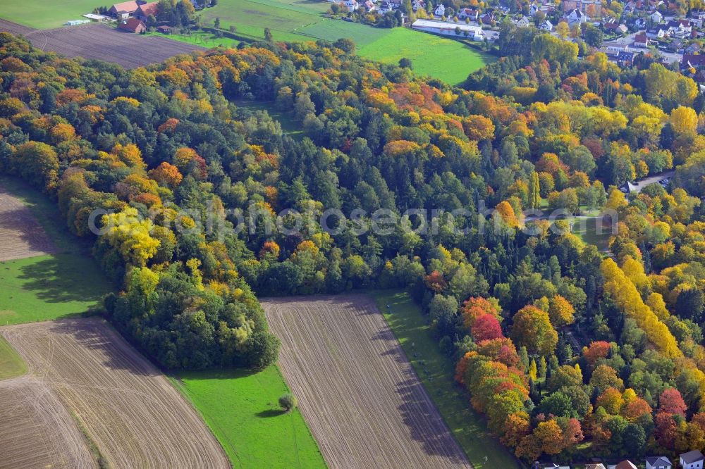 Herford from the bird's eye view: View of the cemetery Eternal Peace in Herford in North Rhine-Westphalia