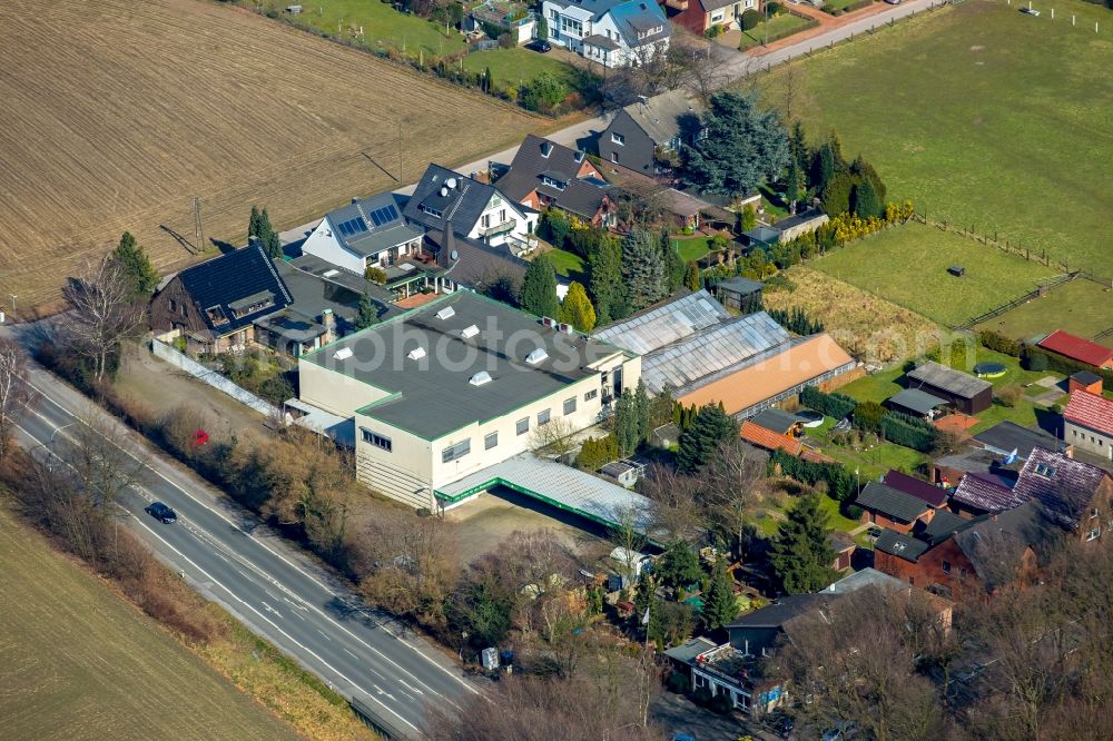 Aerial image Kuhberg - Gardening store and shop Winkelhorst & Co. on Dorstener Strasse in Kuhberg in the state of North Rhine-Westphalia