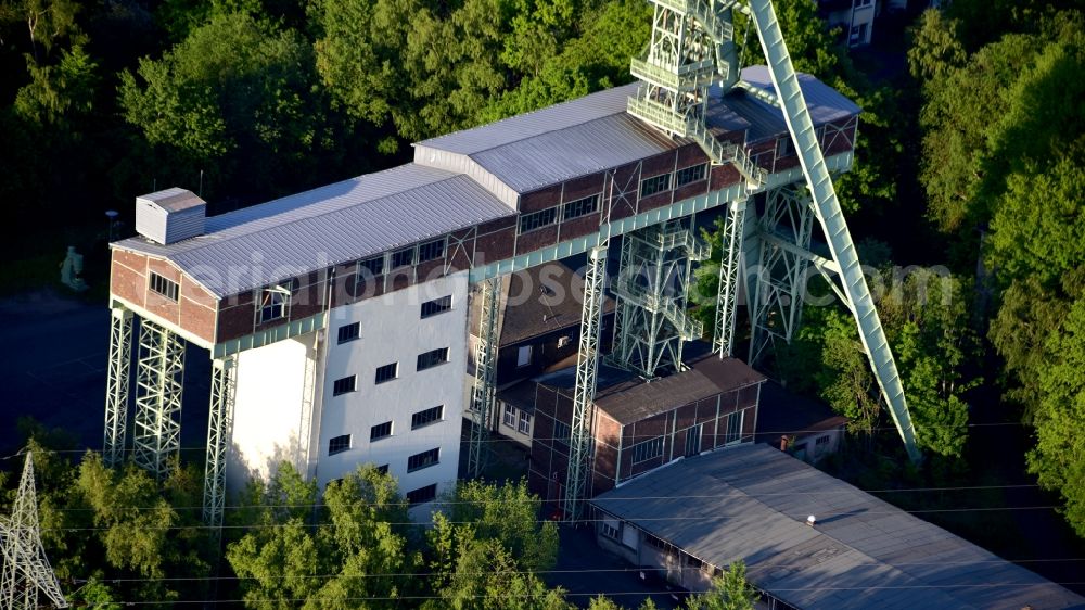 Willroth from the bird's eye view: The Georg mine in the iron ore, which has been closed since 1965, was mined in Willroth in the state of Rhineland-Palatinate, Germany