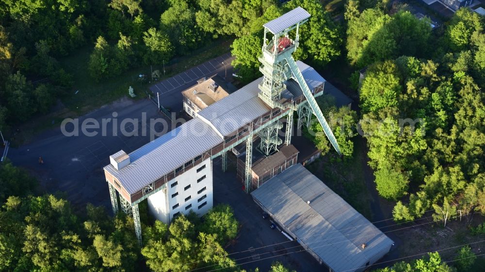 Aerial image Willroth - The Georg mine in the iron ore, which has been closed since 1965, was mined in Willroth in the state of Rhineland-Palatinate, Germany