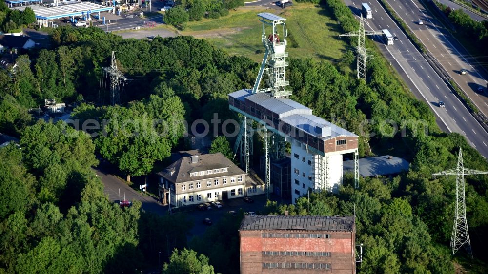 Aerial photograph Willroth - The Georg mine in the iron ore, which has been closed since 1965, was mined in Willroth in the state of Rhineland-Palatinate, Germany