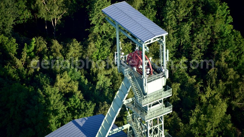 Aerial photograph Willroth - The Georg mine in the iron ore, which has been closed since 1965, was mined in Willroth in the state of Rhineland-Palatinate, Germany