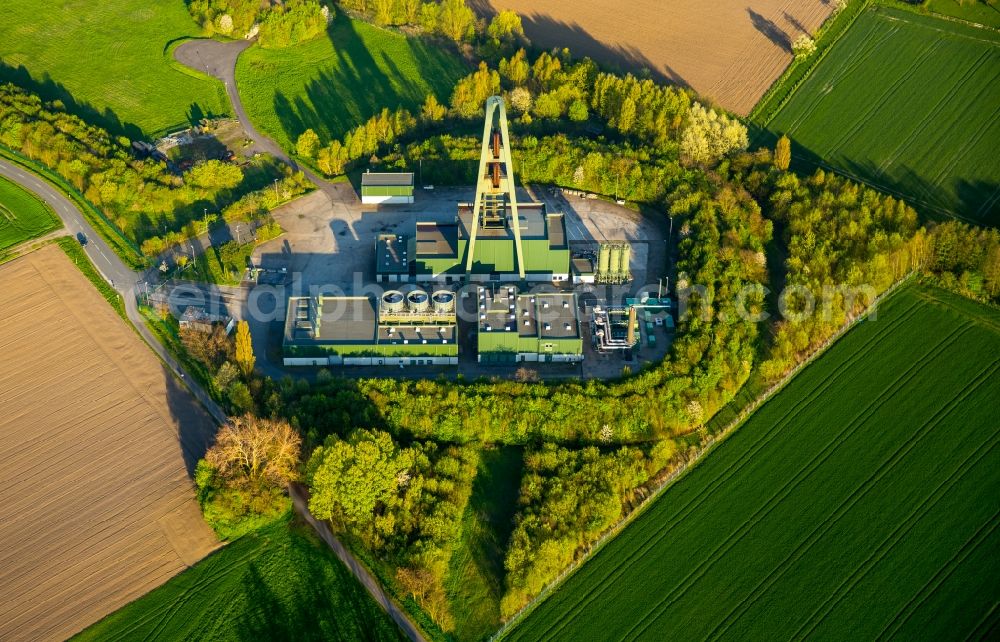 Aerial photograph Hamm - Black damp and mine gas facilities on site of the former mining pit Lerche in the Lerche part of Hamm in the state of North Rhine-Westphalia