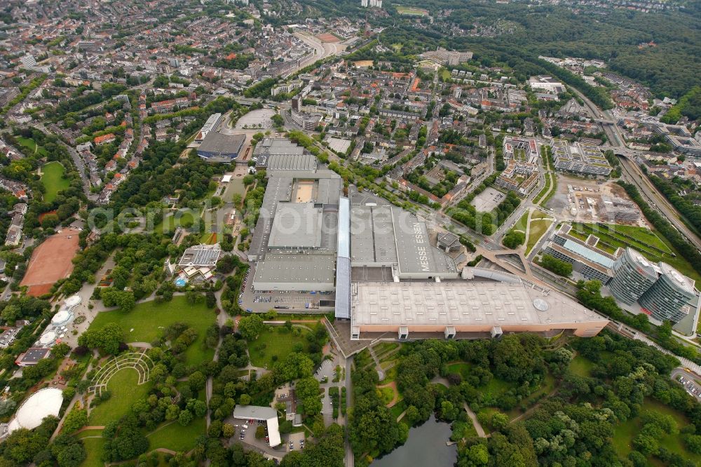 Aerial photograph Essen OT Rüttenscheid - View of the Gruga complex in the district of Ruettenscheid in Essen in the state of North Rhine-Westphalia