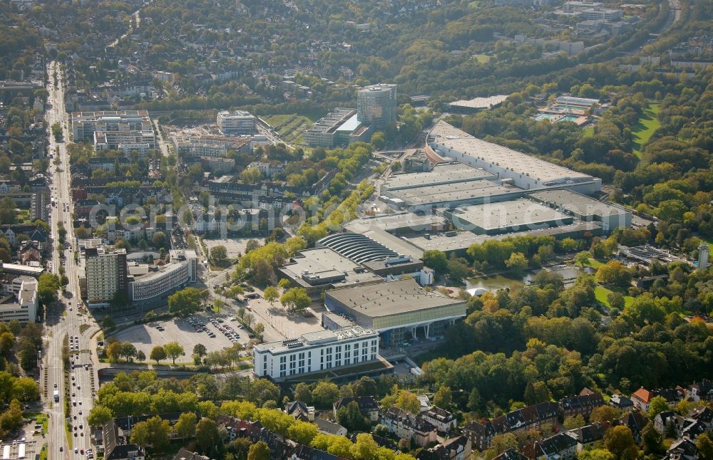 Essen OT Rüttenscheid from the bird's eye view: View of the Gruga complex in the district of Ruettenscheid in Essen in the state of North Rhine-Westphalia