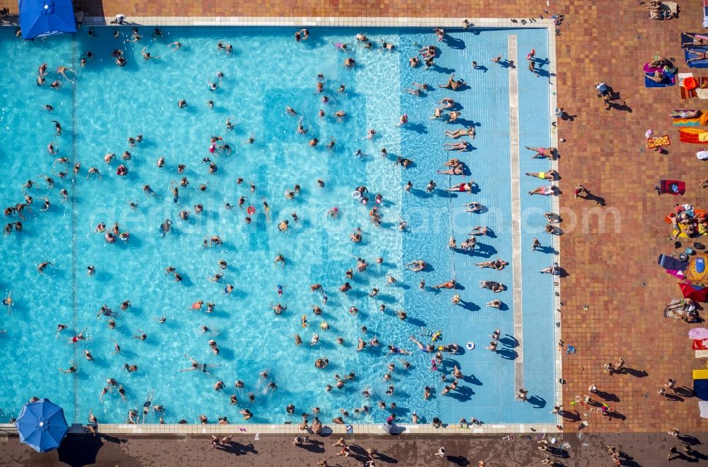 Essen from above - View of the outdoor pool Grugapark in Essen in the state North Rhine-Westphalia