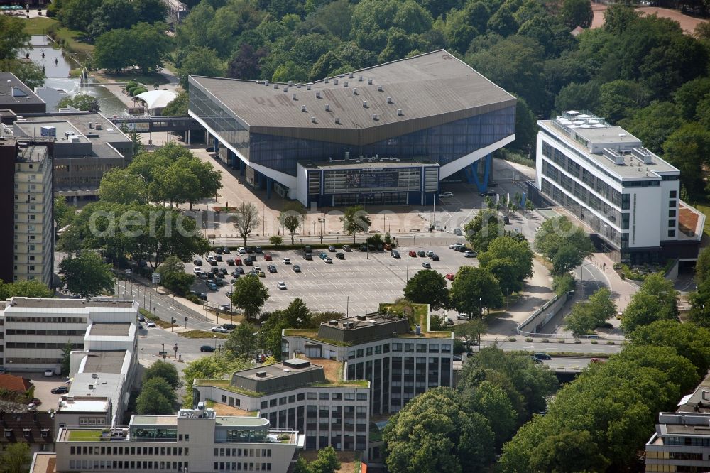 Aerial image Essen OT Rüttenscheid - View of the Grugahalle in the district of Ruettenscheid in Essen in the state of North Rhine-Westphalia