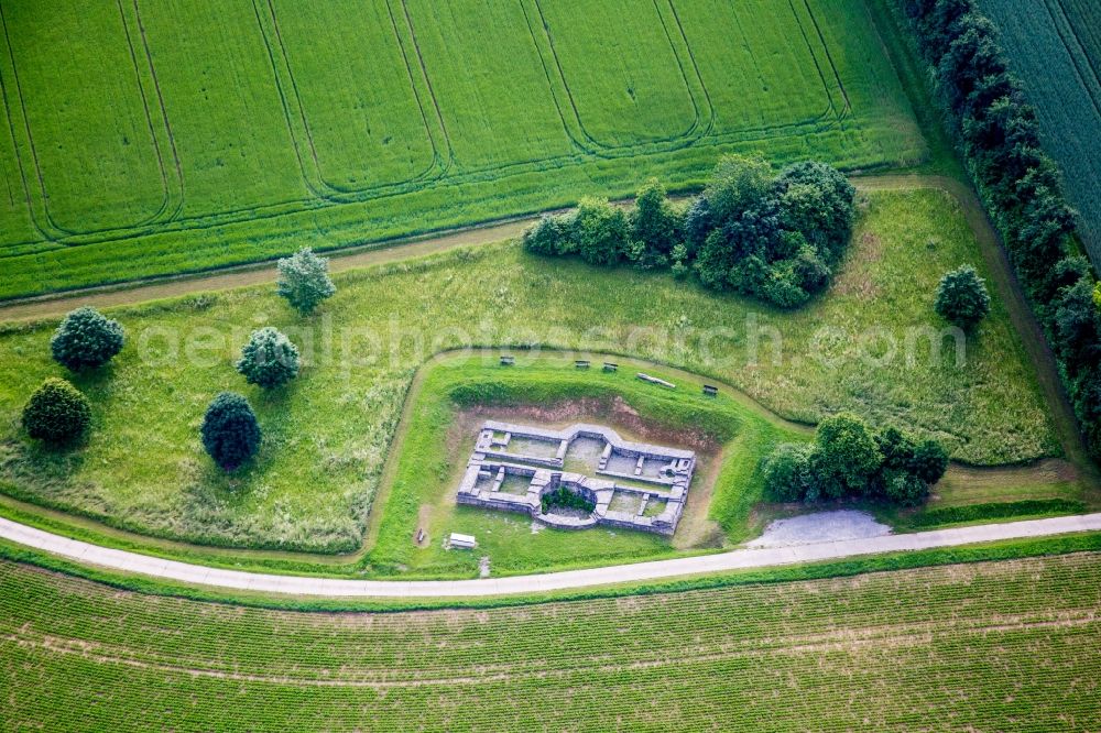 Aerial photograph Waldbrunn - Remains of the ruins of the palace grounds of the former hunting castle Waldbrunn in Waldbrunn in the state Bavaria, Germany