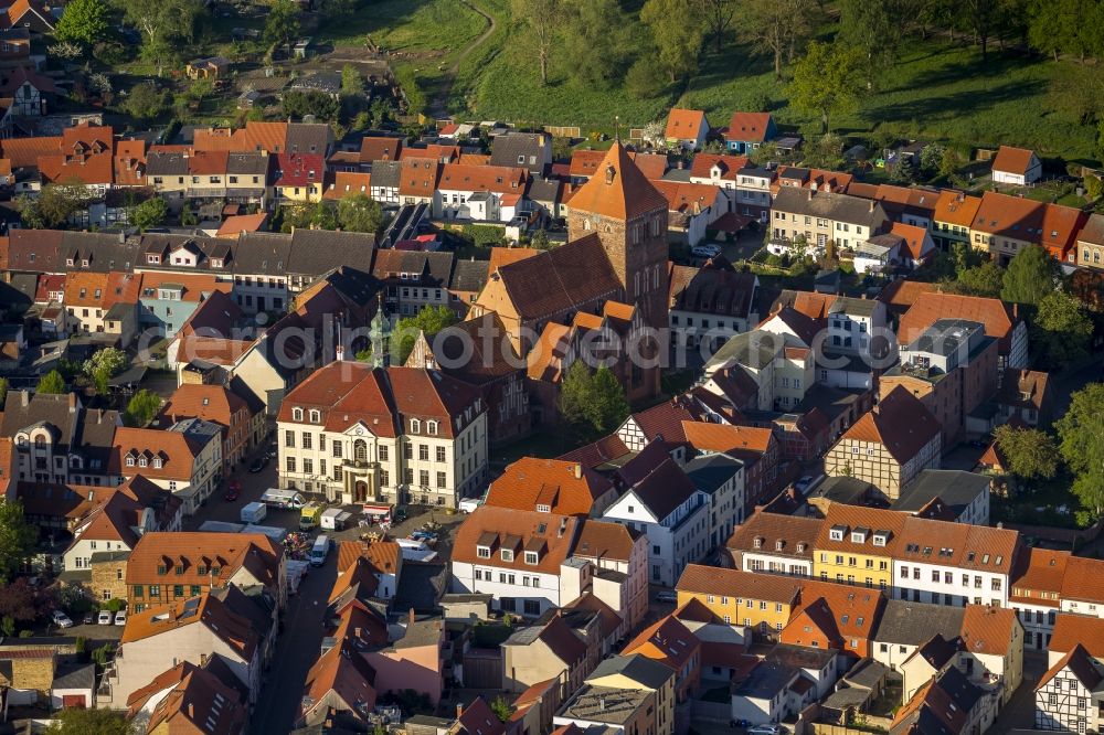 Aerial photograph Teterow - Town plan Teterow with St. Peter and St. Paul in the center of Old Teterow in Mecklenburg - Western Pomerania