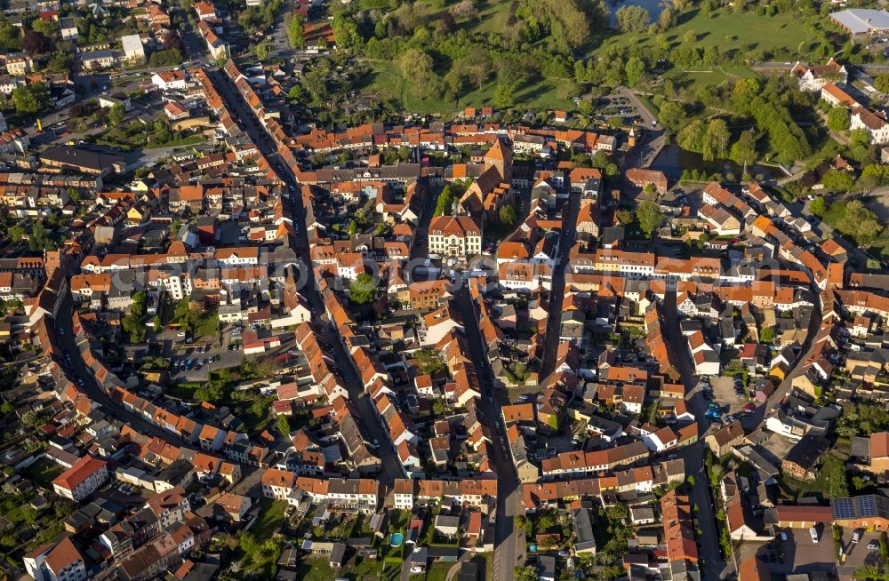 Aerial image Teterow - Town plan Teterow with St. Peter and St. Paul in the center of Old Teterow in Mecklenburg - Western Pomerania