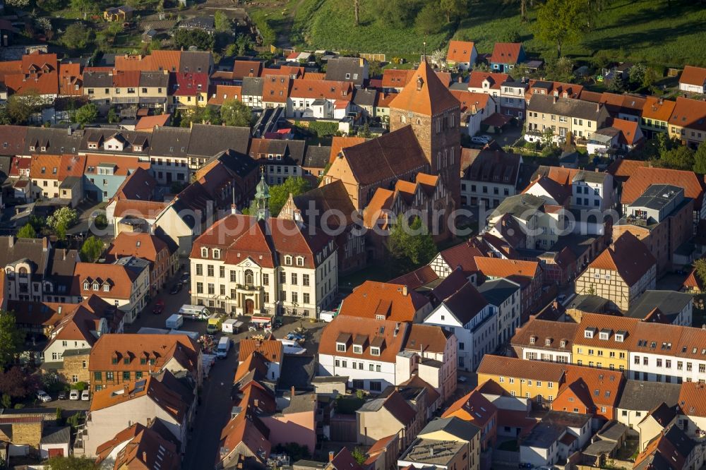 Aerial photograph Teterow - Town plan Teterow with St. Peter and St. Paul in the center of Old Teterow in Mecklenburg - Western Pomerania