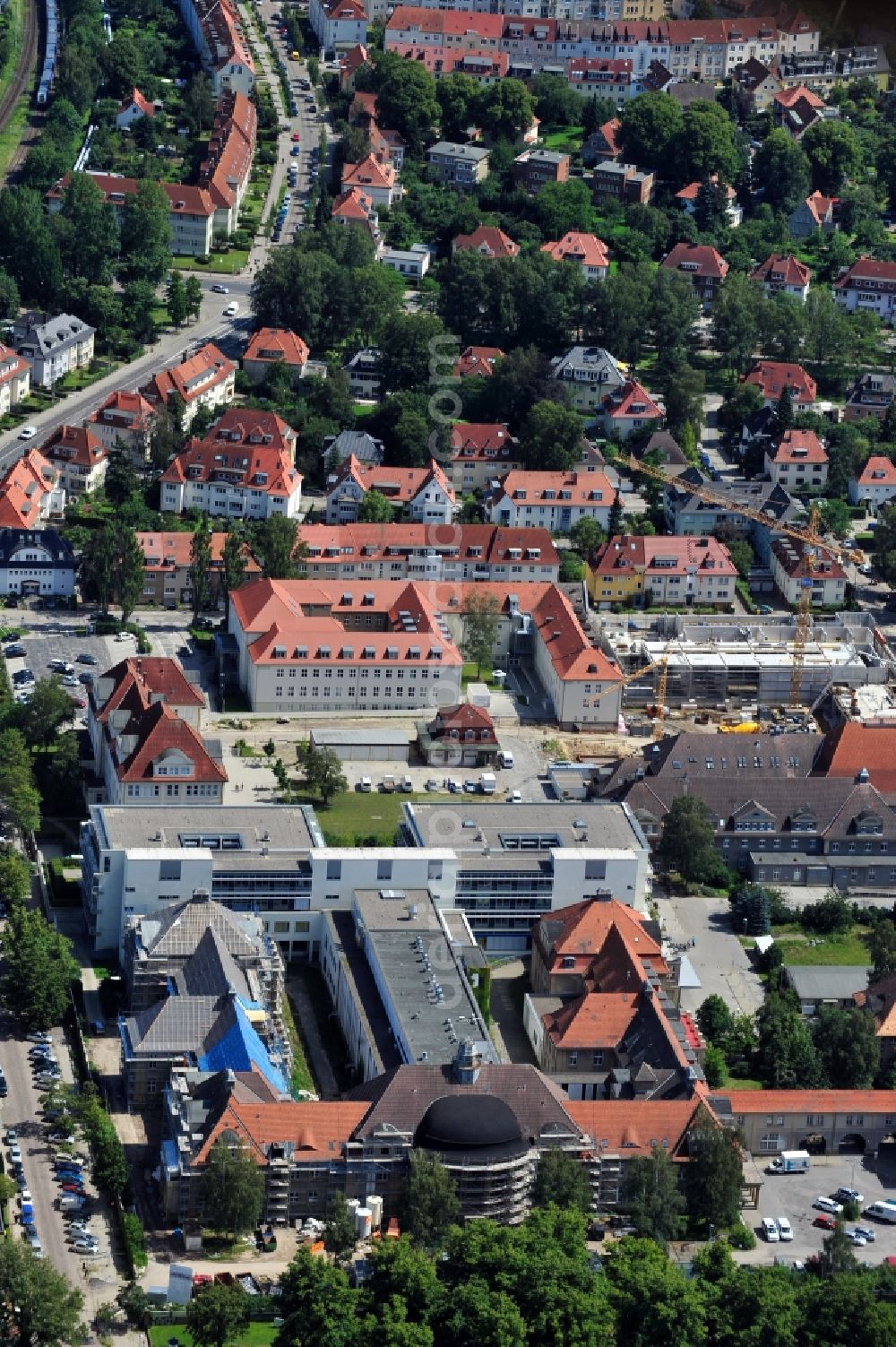 Aerial photograph Rostock - View of clearance of the surgical hospital Rostock in the state Mecklenburg-Western Pomerania