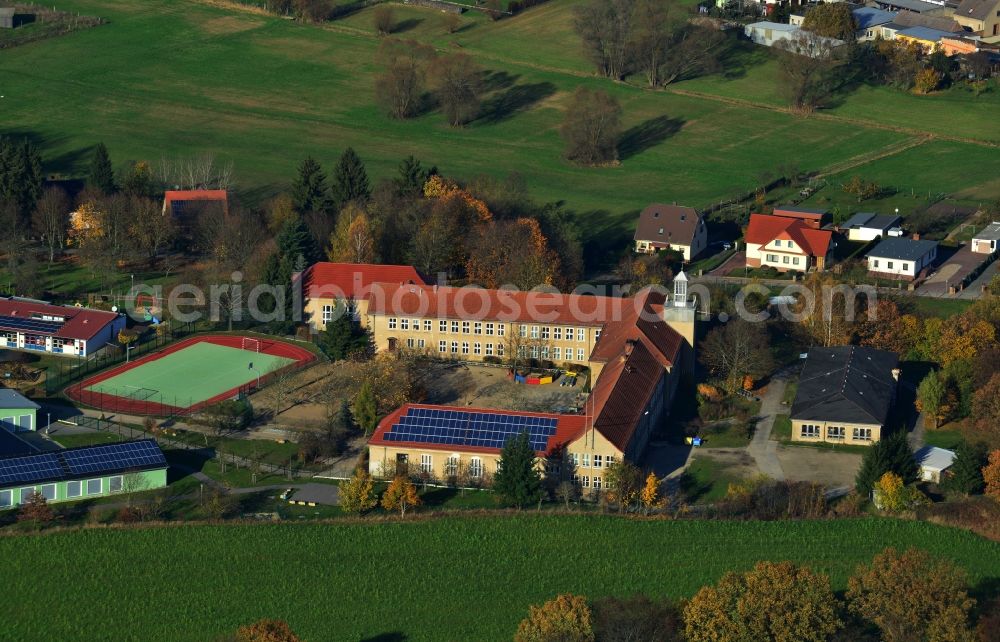 Joachimsthal from the bird's eye view: View of the basic school Georg Buechner in Joachimsthal in the state Brandenburg