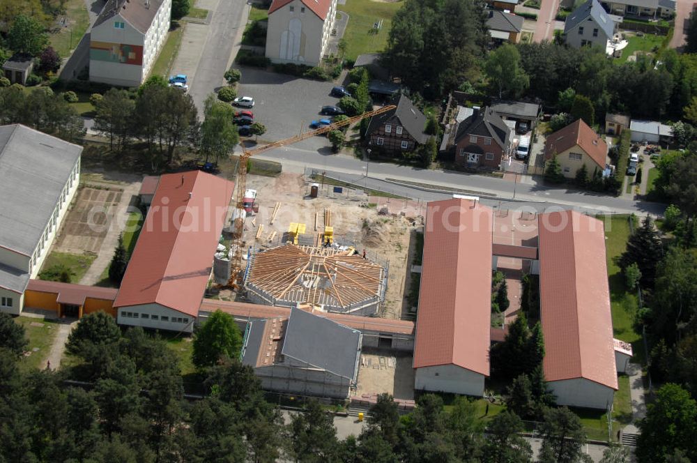 Aerial photograph Gardelegen OT Jävenitz - Construction site of a new building at the basic school Jaevenitz in Saxony-Anhalt